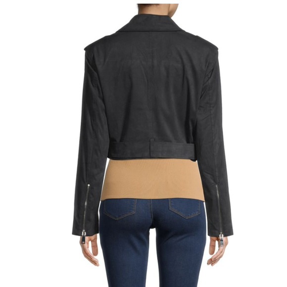 Danielle Bernstein Womens Faux-Leather Moto Motorcycle Jacket, Black, XL - Picture 13 of 13